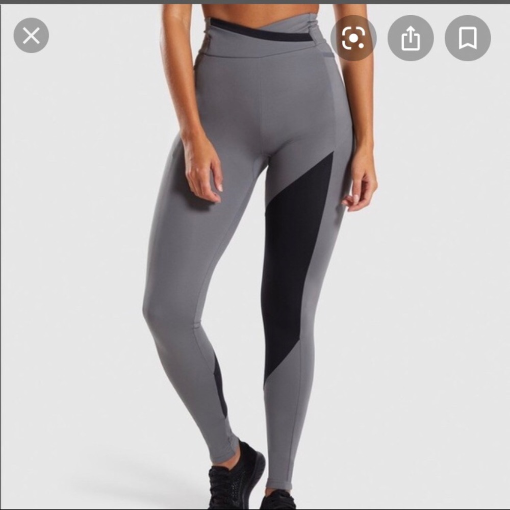 Gymshark Asymmetric smockey grey/ black leggings